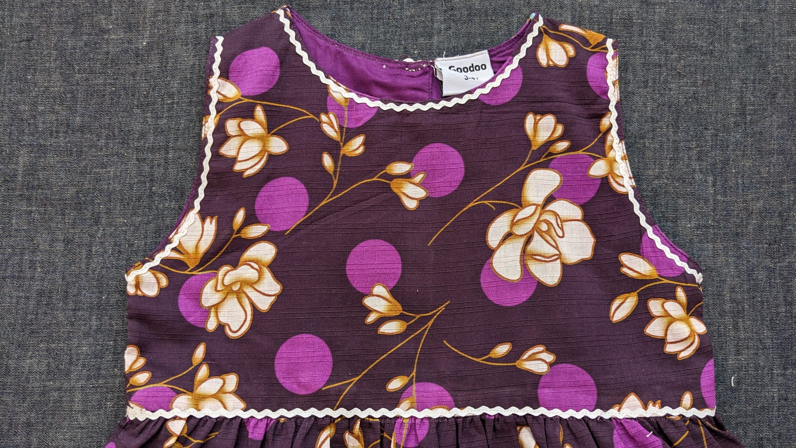 Girls Tiered Floral Purple Frock by Goodoo